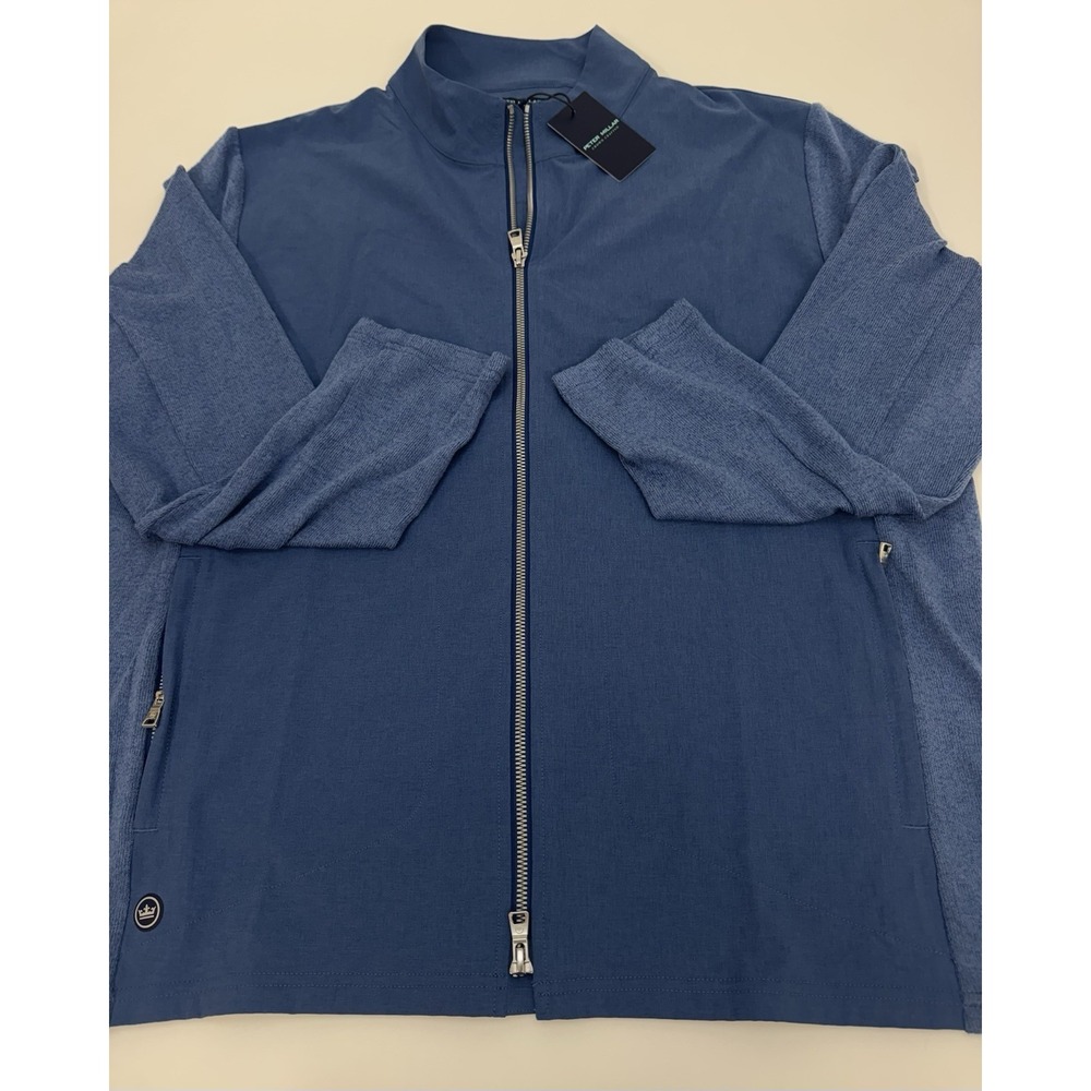 NWT Peter Millar Crown Crafted Solstice Hybrid Zip Cardigan Jacket Blue XL $200‎